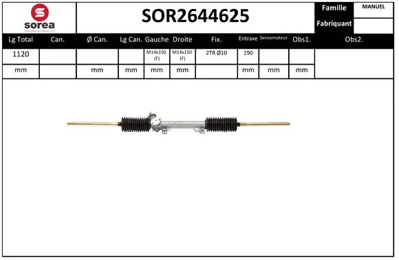 Steering Gear (SOR2644625)