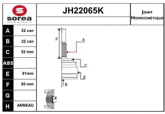 Joint Kit, drive shaft (JH22065K)
