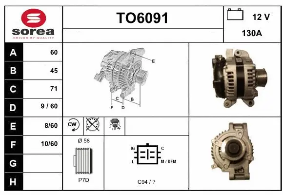 Alternator (TO6091)