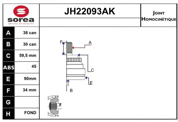 Joint Kit, drive shaft (JH22093AK)
