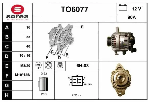 Alternator (TO6077)