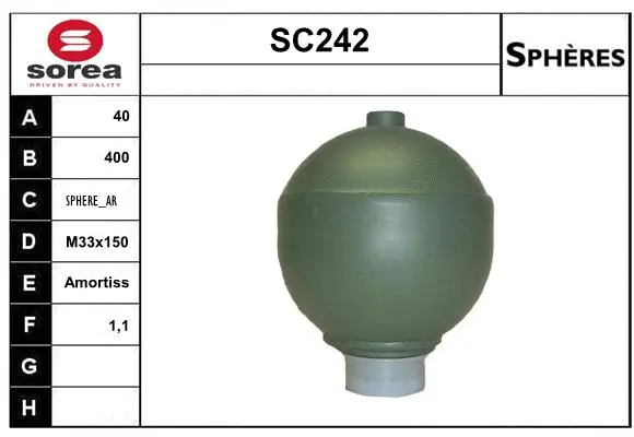 Pressure Accumulator, pneumatic suspension (SC242)