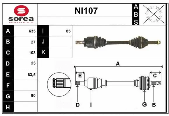 Drive Shaft (NI107)