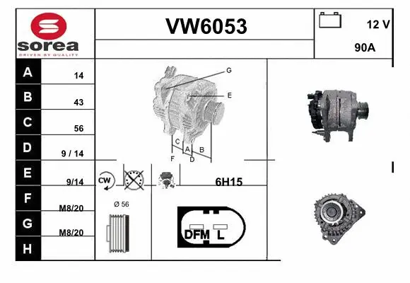 Alternator (VW6053)