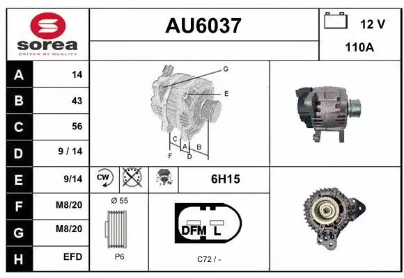 Alternator (AU6037)