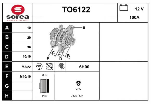 Alternator (TO6122)