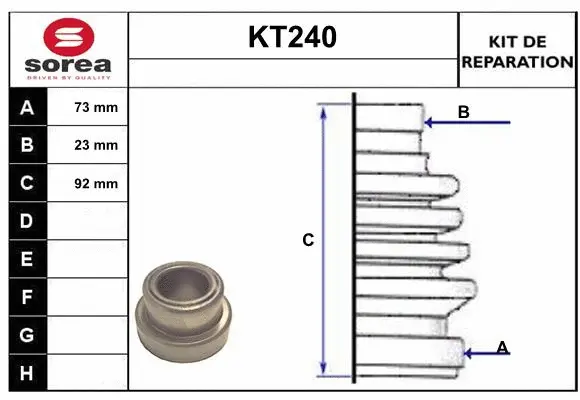 Bellow Kit, drive shaft (KT240)