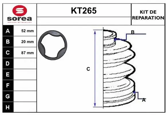 Bellow Kit, drive shaft (KT265)