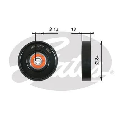 Tensioner Pulley, V-ribbed belt (39177)