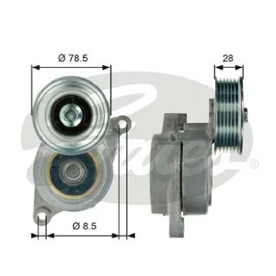 Belt Tensioner, V-ribbed belt (39103)