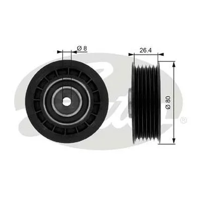 Deflection/Guide Pulley, V-ribbed belt (36038)