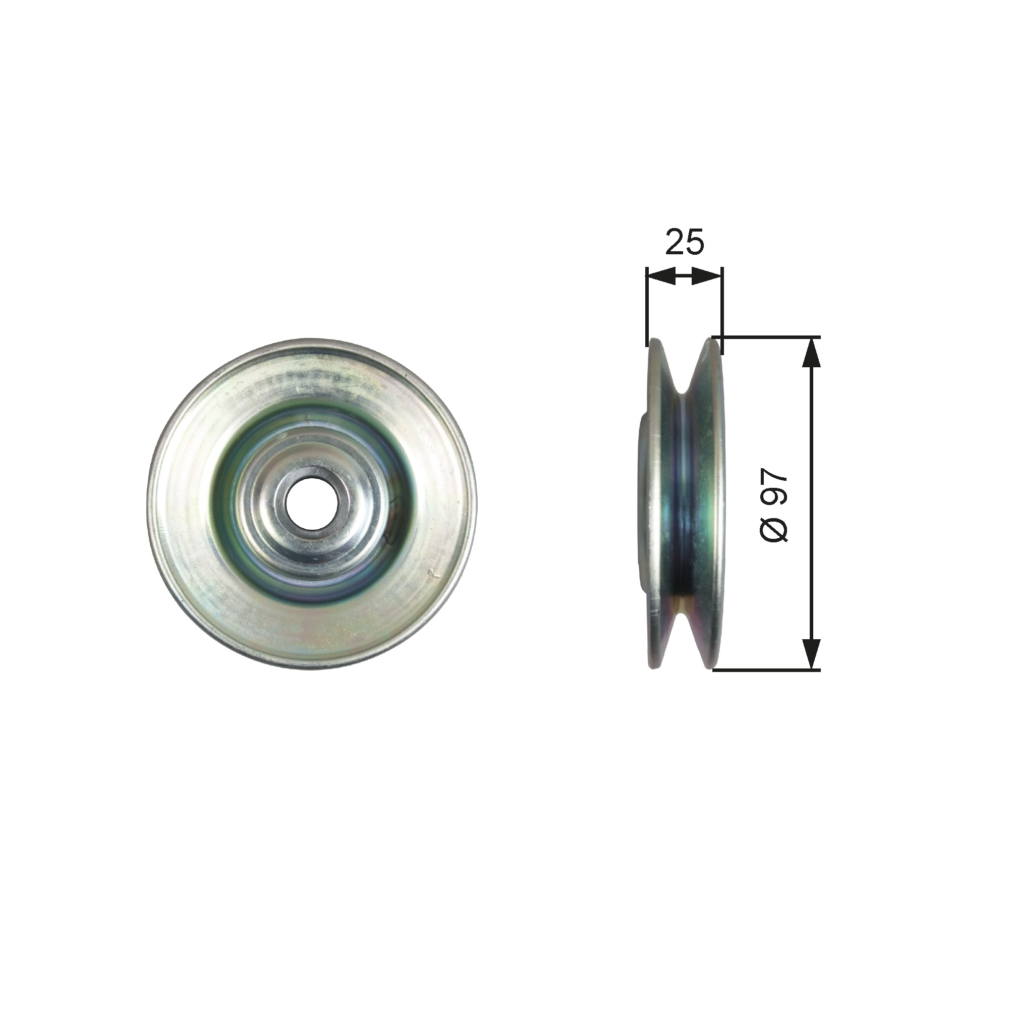 Tensioner Pulley, V-belt (36615)