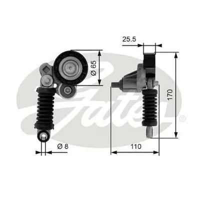 Belt Tensioner, V-ribbed belt (38348)