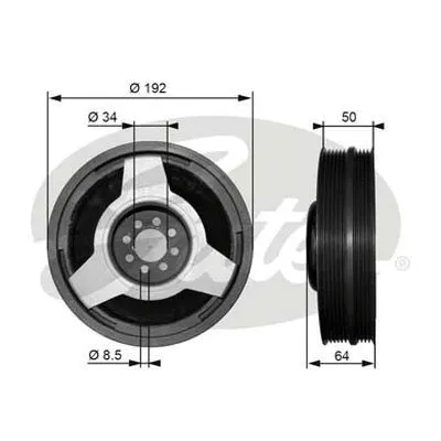 Belt Pulley, crankshaft (TVD1030)