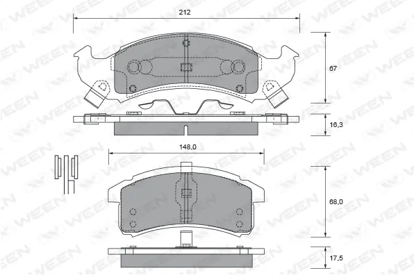 Brake Pad Set, disc brake (151-2454)