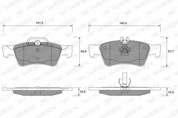 Brake Pad Set, disc brake (151-1234)