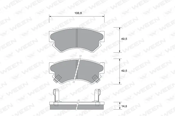 Brake Pad Set, disc brake (151-1497)