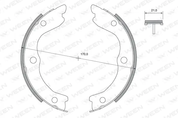 Brake Shoe Set, parking brake (152-2481)