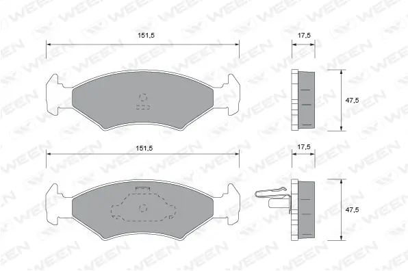 Brake Pad Set, disc brake (151-1725)