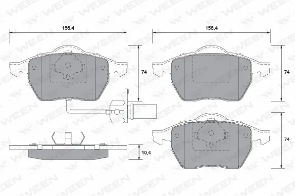 Brake Pad Set, disc brake (151-1286)