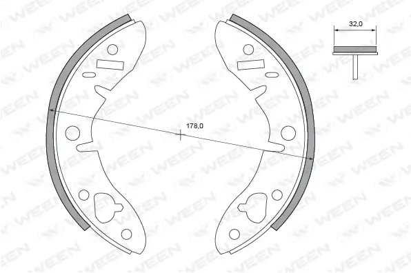 Brake Shoe Set (152-2166)