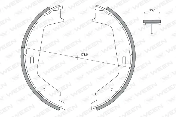 Brake Shoe Set, parking brake (152-2438)
