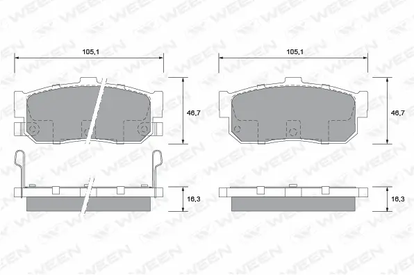 Brake Pad Set, disc brake (151-1384)