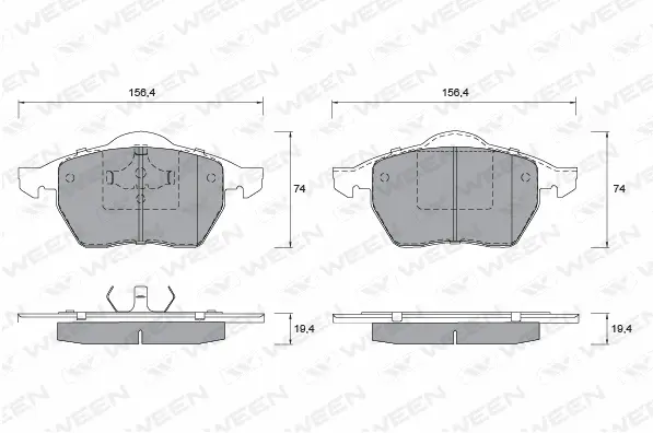 Brake Pad Set, disc brake (151-1258)