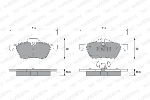 Brake Pad Set, disc brake (151-1889)