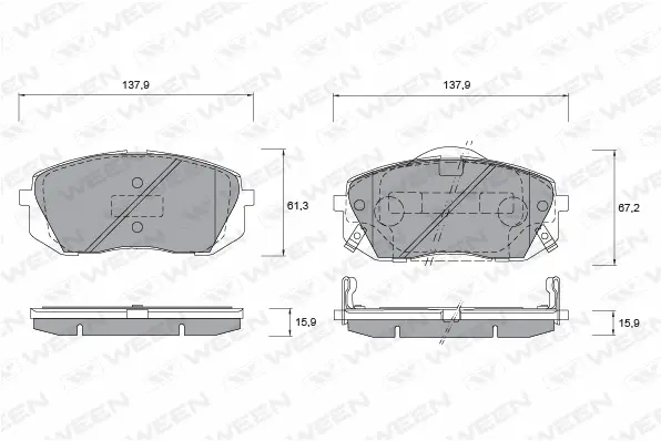 Brake Pad Set, disc brake (151-2579)