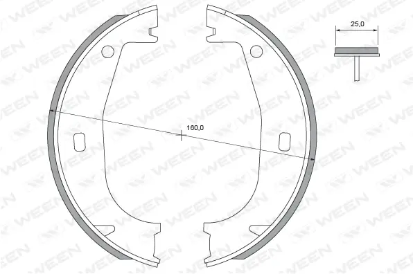 Brake Shoe Set, parking brake (152-2396)