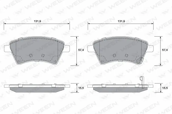 Brake Pad Set, disc brake (151-1928)