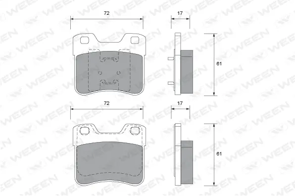 Brake Pad Set, disc brake (151-1761)