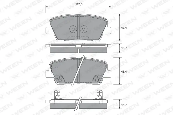 Brake Pad Set, disc brake (151-2598)