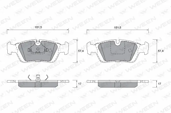 Brake Pad Set, disc brake (151-1265)