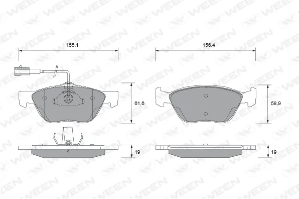 Brake Pad Set, disc brake (151-1859)