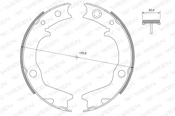 Brake Shoe Set, parking brake (152-2135)