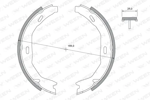 Brake Shoe Set, parking brake (152-2497)