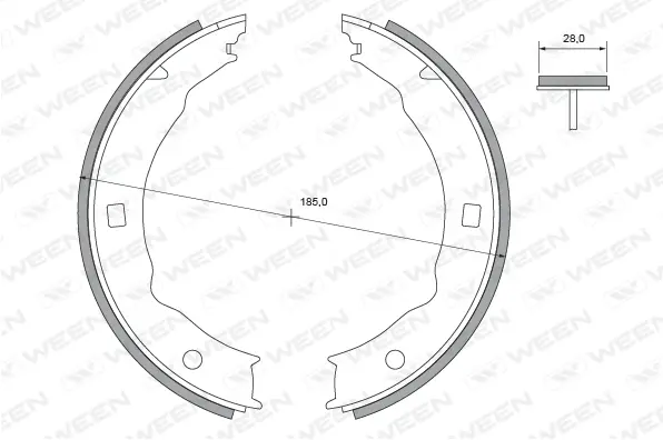Brake Shoe Set, parking brake (152-2439)