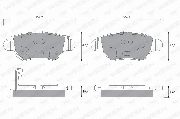 Brake Pad Set, disc brake (151-1238)