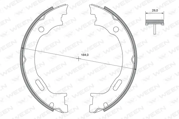 Brake Shoe Set, parking brake (152-2131)
