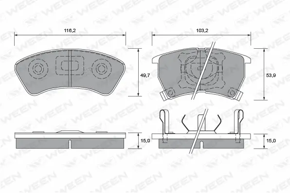 Brake Pad Set, disc brake (151-1408)