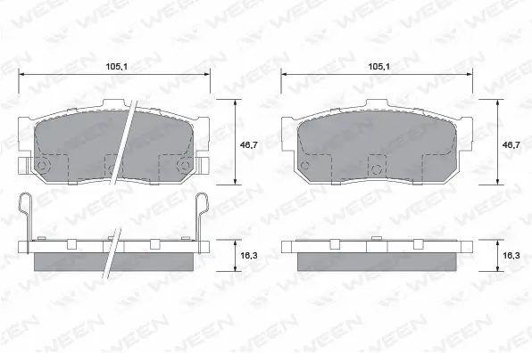 Brake Pad Set, disc brake (151-2604)