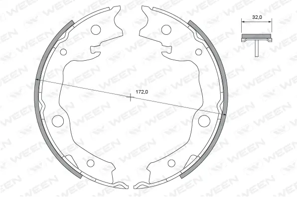 Brake Shoe Set, parking brake (152-2456)