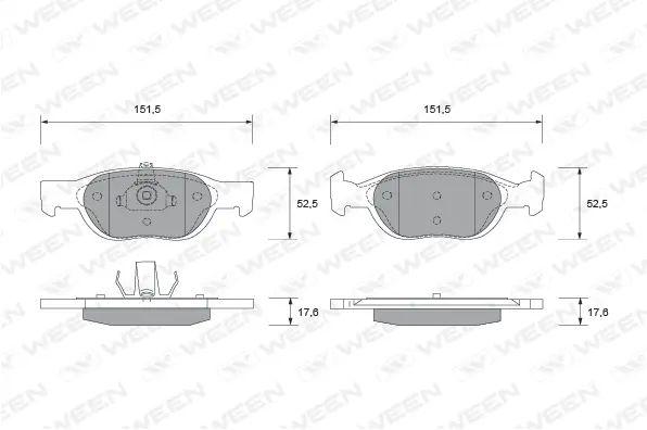 Brake Pad Set, disc brake (151-1798)