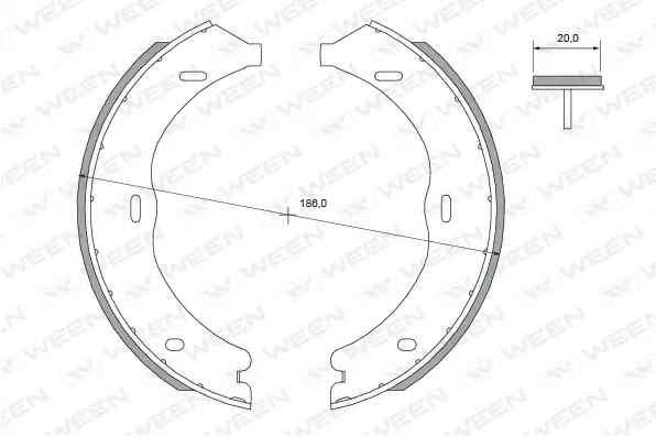 Brake Shoe Set, parking brake (152-2495)
