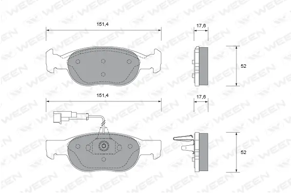 Brake Pad Set, disc brake (151-1772)
