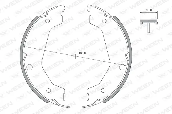 Brake Shoe Set, parking brake (152-2487)