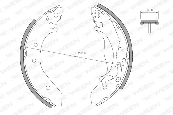 Brake Shoe Set (152-2102)