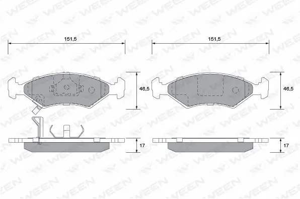 Brake Pad Set, disc brake (151-1162)